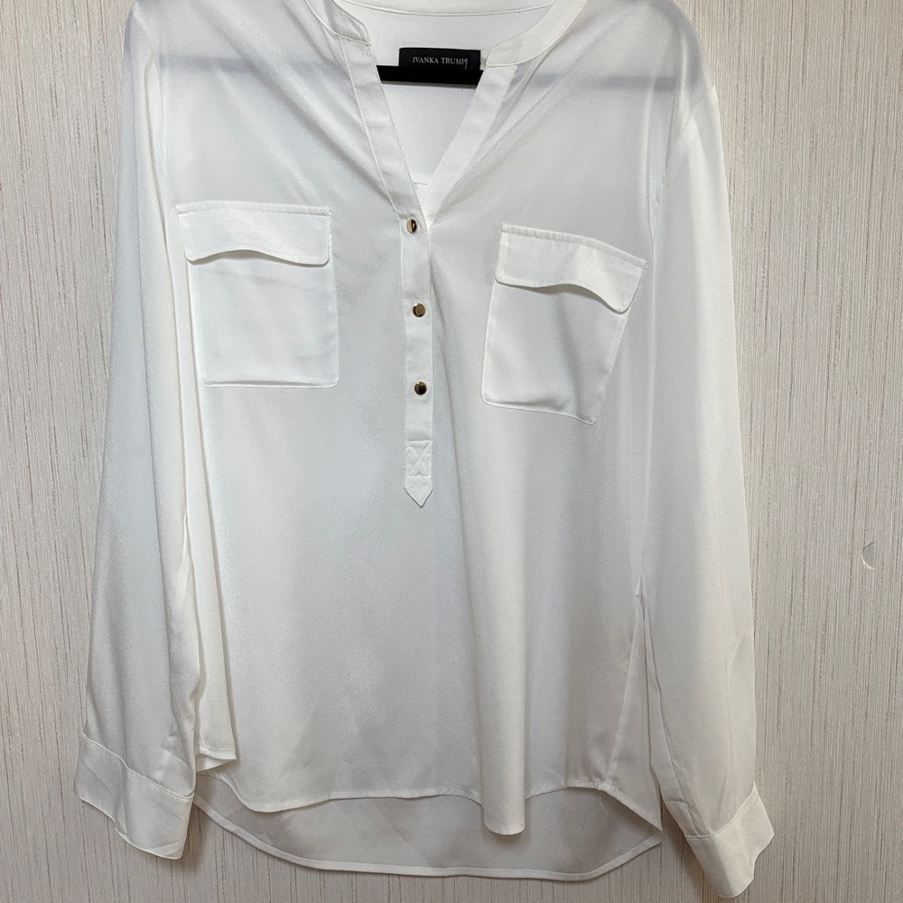 Ivanka Trump White Button-Down Blouse